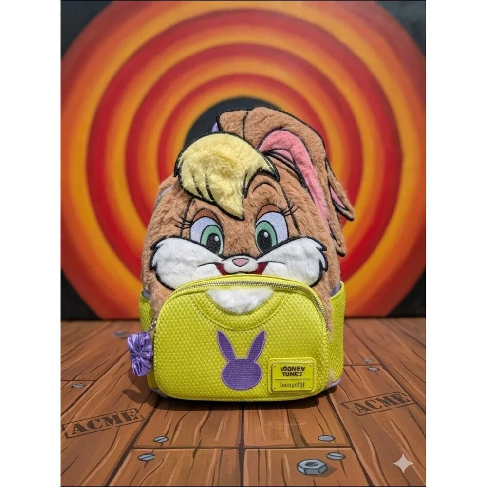 Loungefly Looney Tunes Lola Bunny Faux Fur Mini Backpack (NWT)